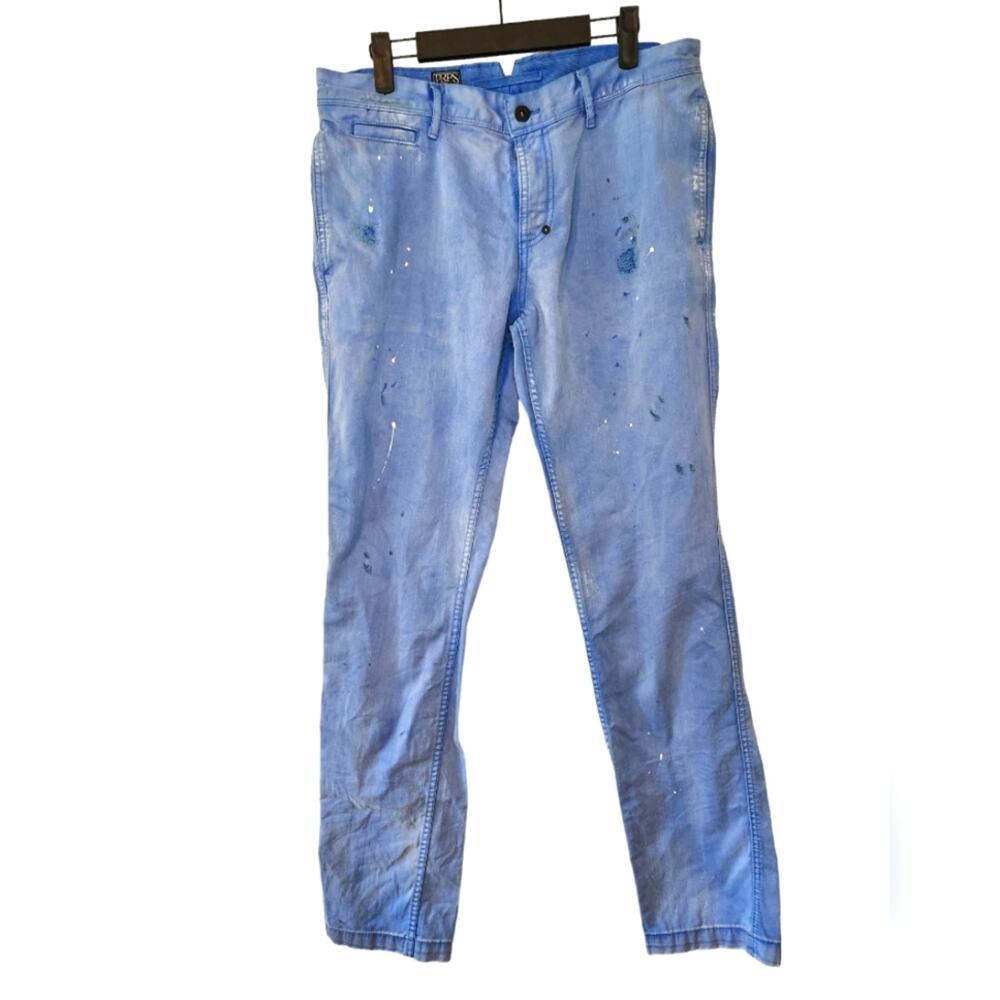 NWT PRPS chino distressed baby blue paint pants savoy fit 32
